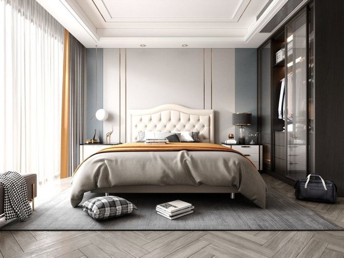 Кровать Герцогиня 160х200 цвет морской волны - лучшие Кровати для спальни в INMYROOM