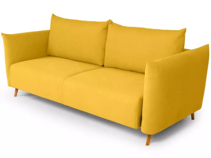 Диван-кровать Menfi желтого цвета с бежевыми ножками - купить Прямые диваны по цене 111960.0