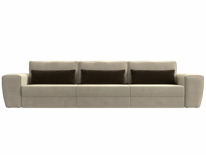 Прямой диван-кровать Лига 008 Long коричнево-бежевого цвета - купить Прямые диваны по цене 63999.0
