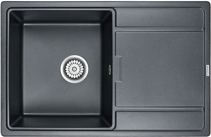 Кухонная мойка прямоугольная Paulmark Flugen 78х50 см цвета черный металлик - купить Кухонные мойки по цене 21645.0