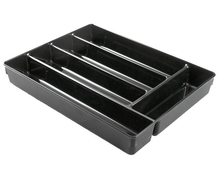 Лоток для столовых приборов Linus черного цвета - лучшие Декоративные коробки в INMYROOM