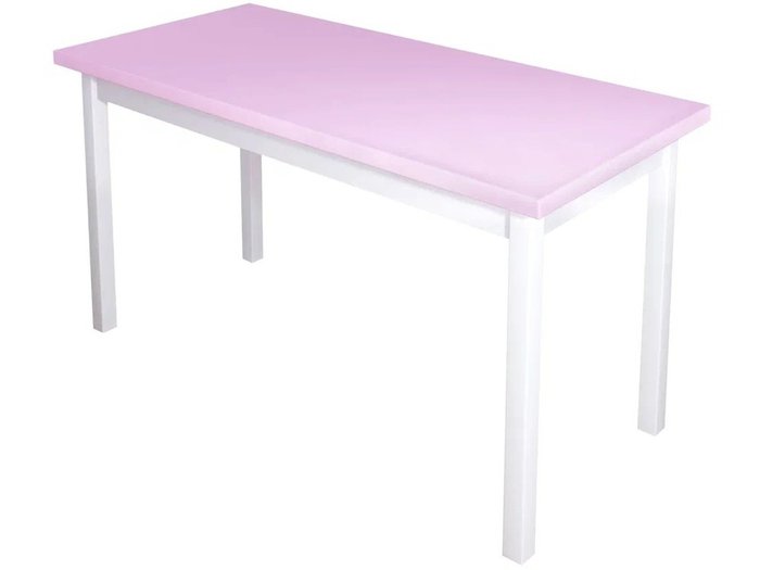 Стол обеденный Классика 120х80 бело-розового цвета