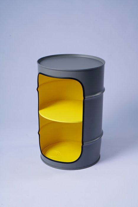 Тумба для хранения-бочка серо-желтого цвета - лучшие Тумбы для хранения в INMYROOM