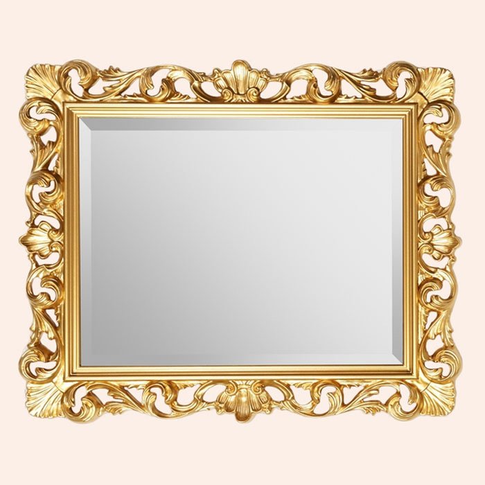 Настенное зеркало Tiffany World в деревянной раме золотого цвета
