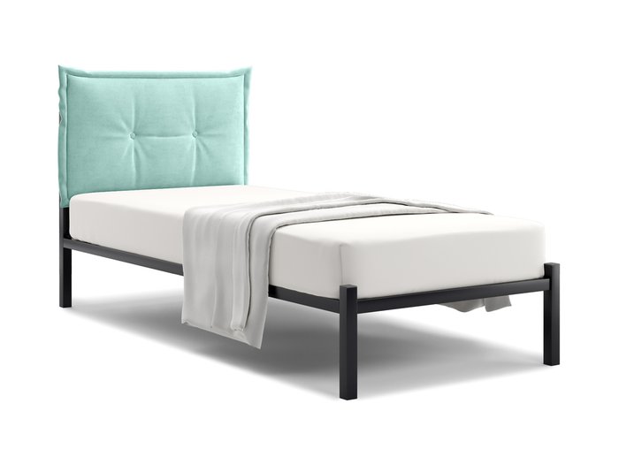 Кровать Лофт Cedrino 90х200 бирюзового цвета без подъемного механизма - купить Кровати для спальни по цене 11000.0