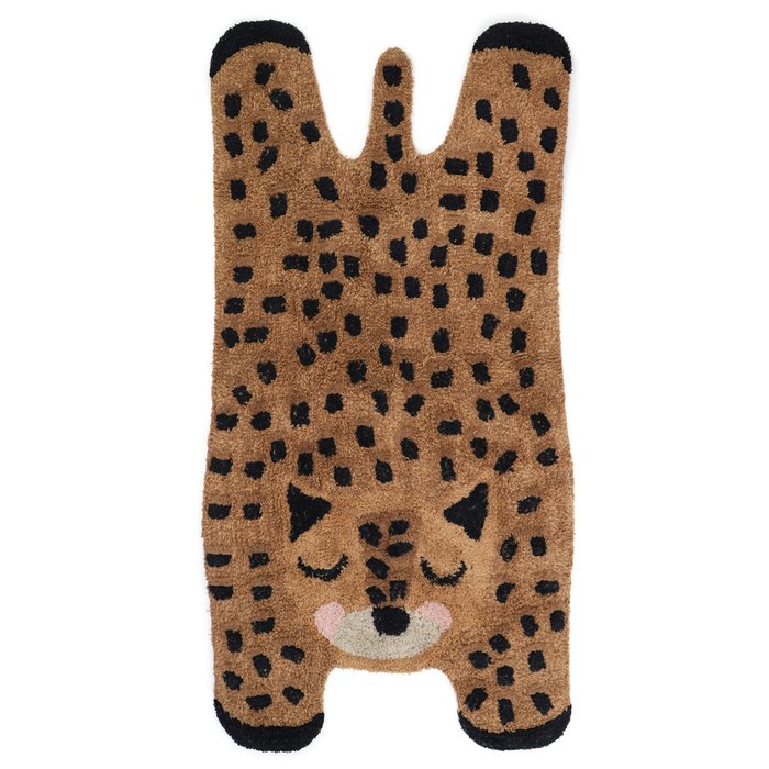 Ковер Little Cheetah 65х125 черно-бежевого цвета
