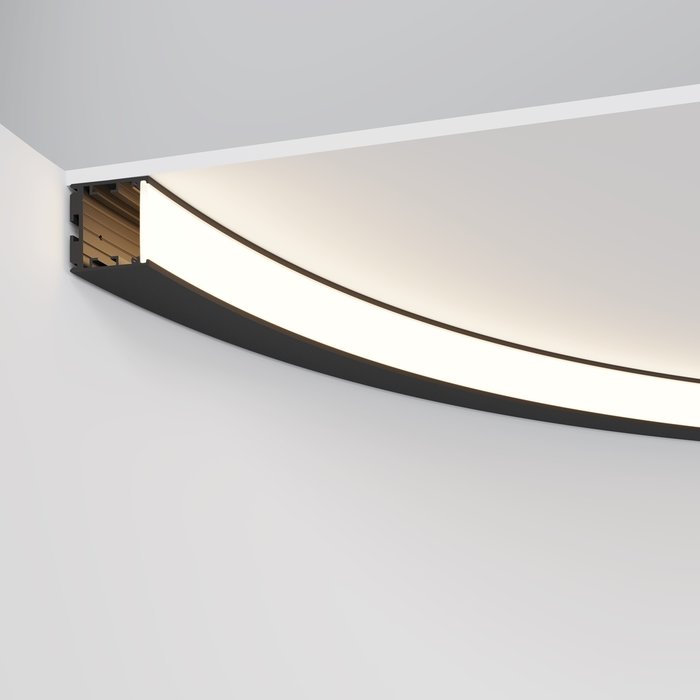 Комплектующие к светодиодной ленте Led Strip ALM-3535R-B-IN-90°-1.5M Радиусный профиль Led strip - лучшие Профили для светодиодных лент в INMYROOM Комплектующие к светодиодной ленте Led Strip ALM-3535R-B-IN-90°-1.5M Радиусный профиль Led strip - лучшие Профили для светодиодных лент в INMYROOM