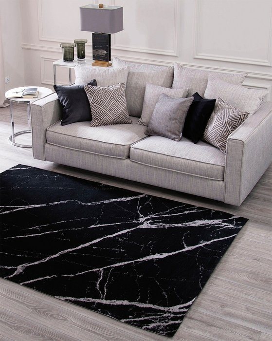 Ковер Pietra Black черного цвета 200х300 - купить Ковры по цене 57800.0 Ковер Pietra Black черного цвета 200х300 - купить Ковры по цене 57800.0