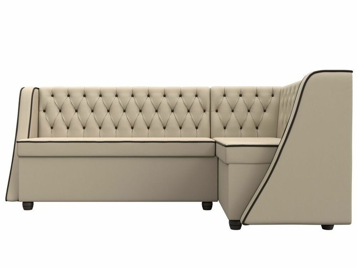 Кухонный угловой диван Лофт бежевого цвета (экокожа) правый угол - купить Угловые диваны по цене 48999.0