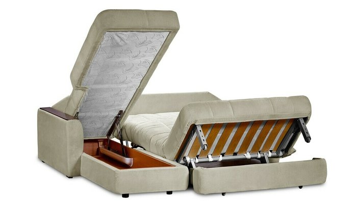Угловой диван-кровать Гадар M серо-коричневого цвета  - лучшие Угловые диваны в INMYROOM