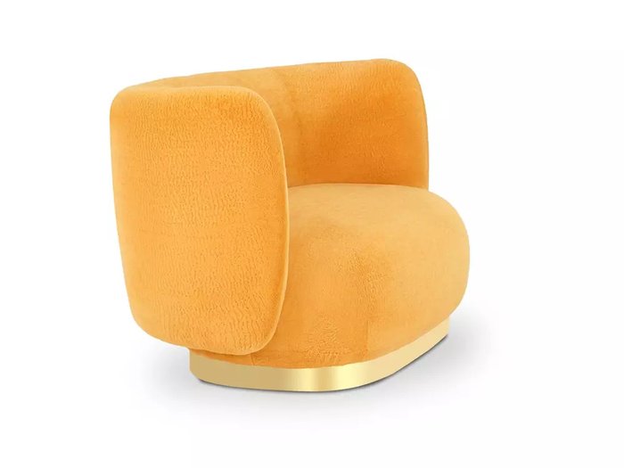 Диван Lucca оранжевого цвета с золотым основанием - лучшие Прямые диваны в INMYROOM