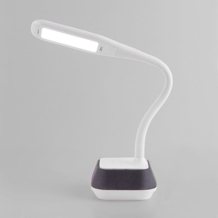 Светодиодная настольная лампа с динамиком 80417/1 белый - купить Рабочие лампы по цене 2700.0