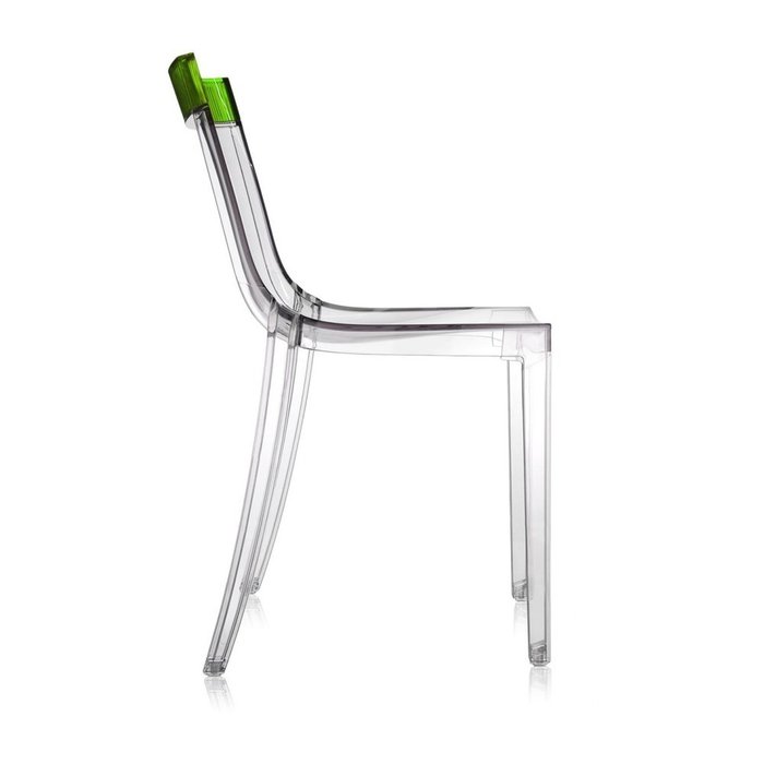 Стул Hi-Cut прозрачный с зеленой вставкой  - лучшие Обеденные стулья в INMYROOM