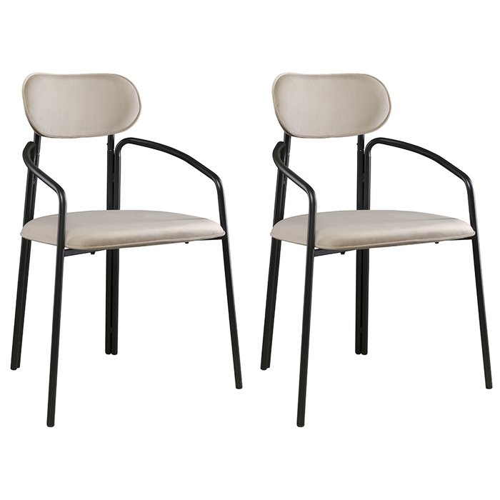 Набор из двух стульев Ror round черно-бежевого цвета
