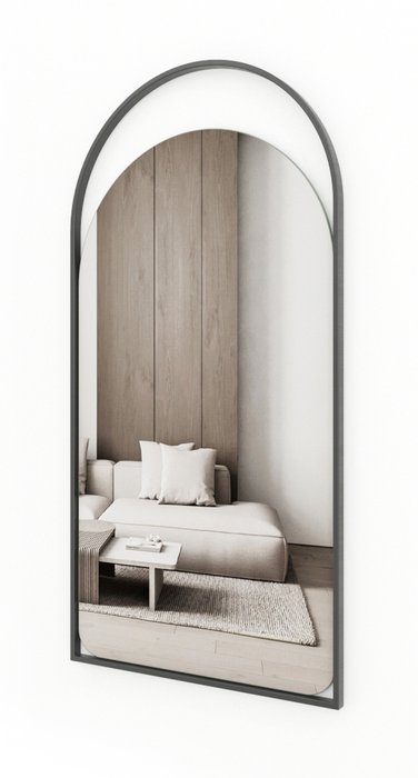 Настенное зеркало Artful 52х102 в металлической раме черного цвета - купить Настенные зеркала по цене 11900.0
