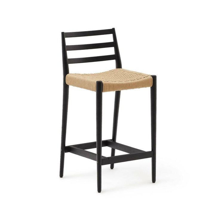 Барный стул Analy бежево-черного цвета