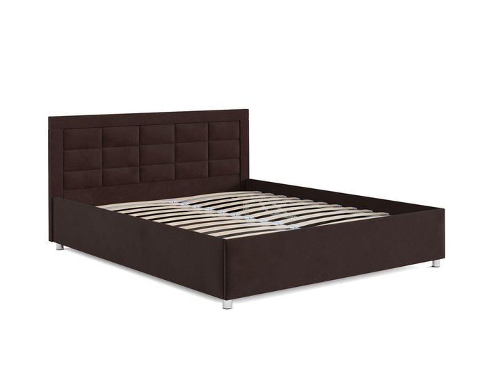 Кровать Версаль 140х190 темно-коричневого цвета с подъемным механизмом (велюр) - лучшие Кровати для спальни в INMYROOM