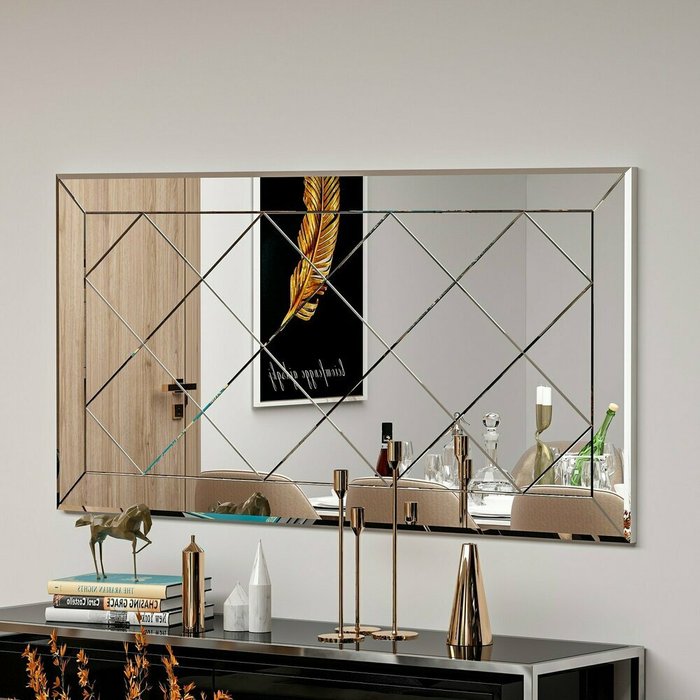 Настенное зеркало Argyle 60х120 в раме белого цвета - лучшие Настенные зеркала в INMYROOM