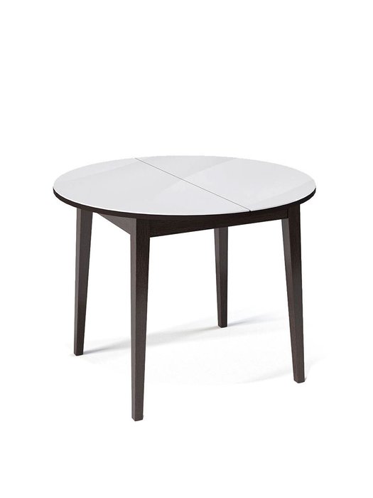 Раздвижной обеденный стол 1000 М бело-коричневого цвета