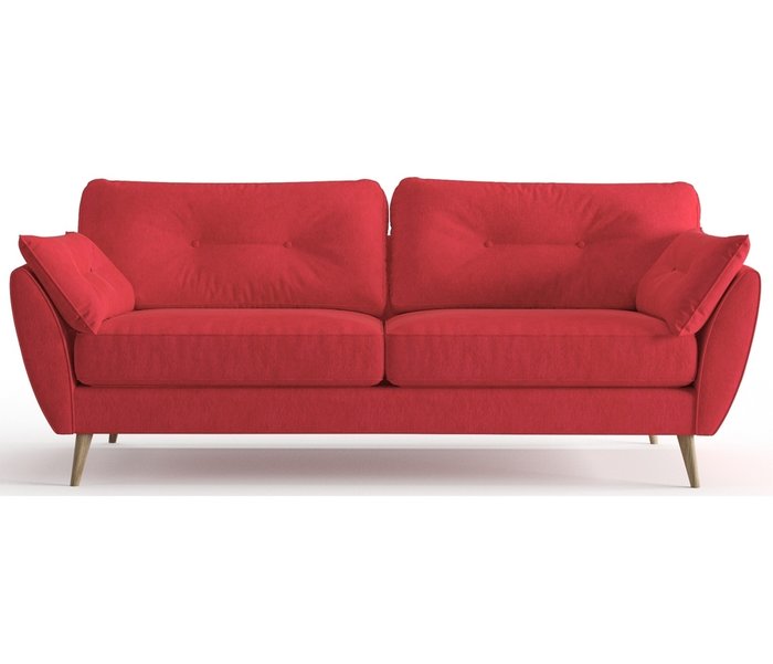 Диван из вельвета Favorite красного цвета - купить Прямые диваны по цене 32490.0