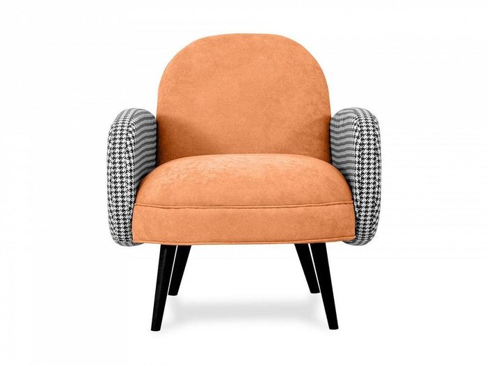 Кресло Bordo оранжевого цвета с черными ножками  - купить Интерьерные кресла по цене 38100.0