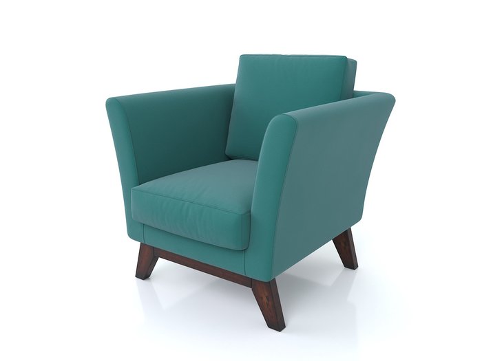 Кресло Дублин с ножками из массива сосны и обивкой из бирюзового велюра - лучшие Интерьерные кресла в INMYROOM