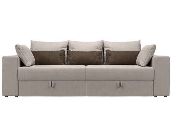 Прямой диван-кровать Мэдисон бежево-коричневого цвета - купить Прямые диваны по цене 37990.0