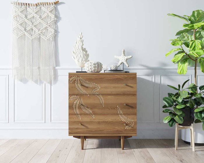 Комод Boho 3 ящика с растением - купить Комоды по цене 73628.0 Комод Boho 3 ящика с растением - купить Комоды по цене 73628.0
