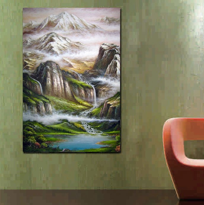 Декоративная картина на холсте "Горная река" - купить Принты по цене 2790.0