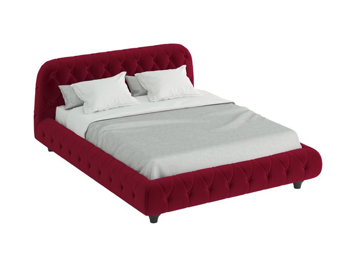 Кровать Cloud бордового цвета 160х200