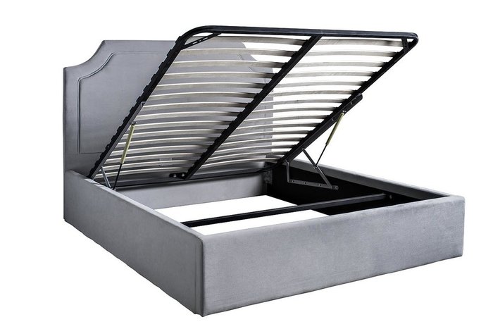  Кровать светло-серого цвета с подъемным механизмом 160х200 - лучшие Кровати для спальни в INMYROOM