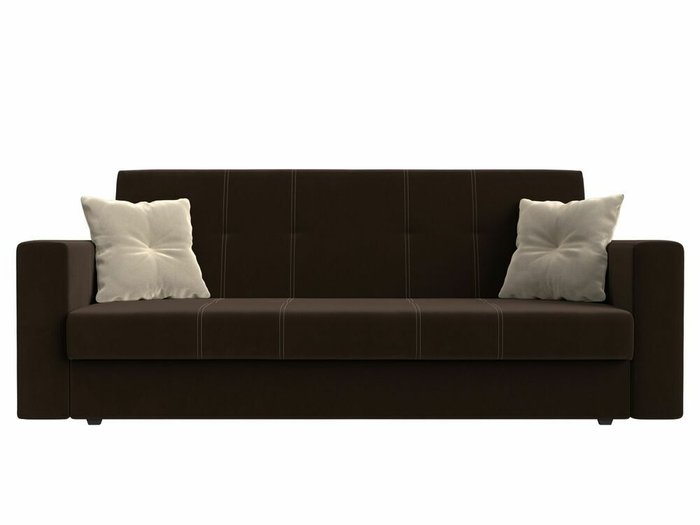 Диван-кровать Лига 016 темно-коричневого цвета  - купить Прямые диваны по цене 23999.0