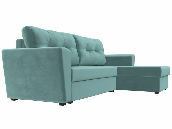 Угловой диван-кровать Амстердам лайт бирюзового цвета правый угол - лучшие Угловые диваны в INMYROOM