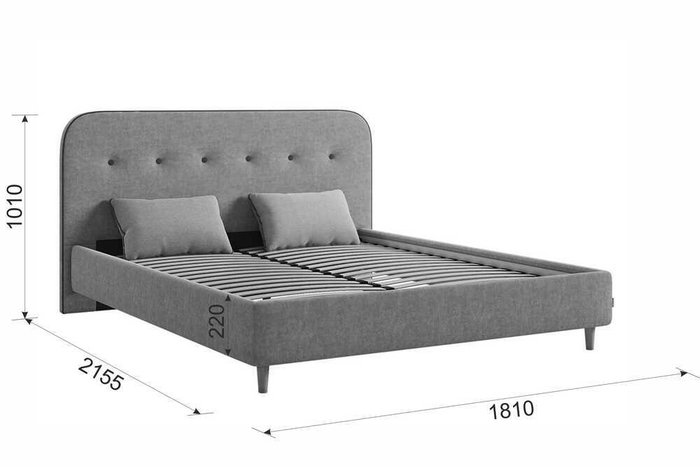 Кровать Лео 160х200 синего цвета без подъемного механизма - лучшие Кровати для спальни в INMYROOM