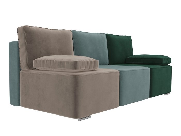 Прямой диван-кровать  Радуга бирюзово-коричнево-зеленого цвета - лучшие Прямые диваны в INMYROOM