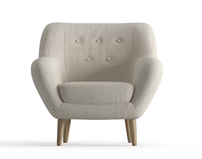 Кресло Cloudy в обивке из рогожки светло-бежевого цвета - купить Интерьерные кресла по цене 15250.0