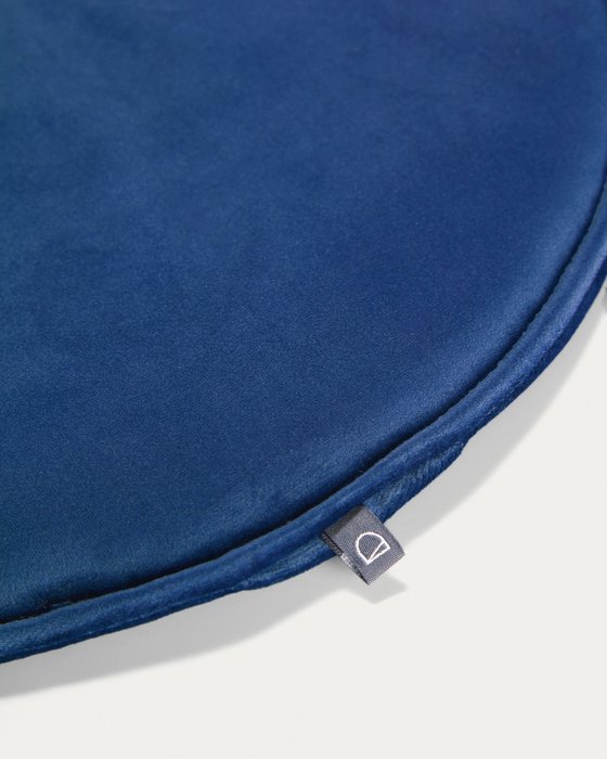 Круглая бархатная подушка на стул Rimca синего цвета - купить Подушки для стульев по цене 2990.0