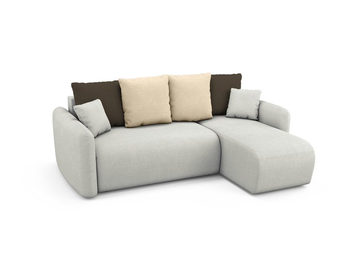 Угловой диван-кровать правый Arti светло-серого цвета - купить Угловые диваны по цене 77100.0