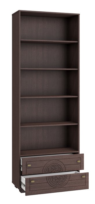 Шкаф комбинированный Монблан темно-коричневогно цвета - лучшие Книжные шкафы в INMYROOM