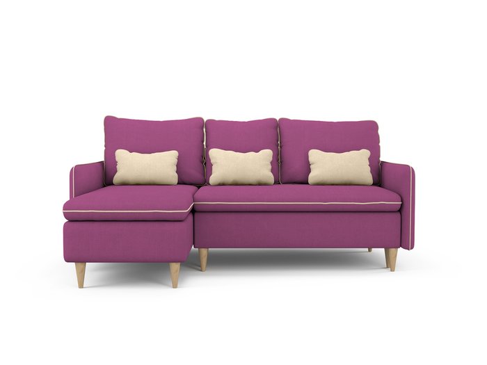 Угловой Диван-кровать Ron левый пурпурного цвета