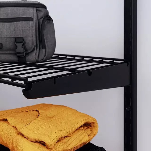 Кронштейн для установки полок черного цвета - купить Комплектующие для гардеробных систем по цене 210 Кронштейн для установки полок черного цвета - купить Комплектующие для гардеробных систем по цене 210