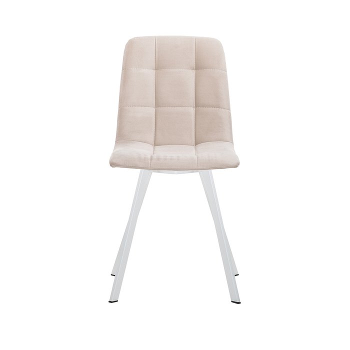 Стул Скай светло-бежевого цвета с белыми ножками - купить Обеденные стулья по цене 4980.0