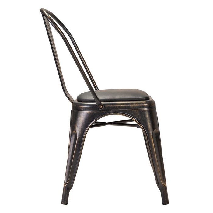 Стул Tolix Soft Винтаж с кожаным сидением  - лучшие Обеденные стулья в INMYROOM