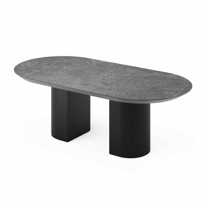 Раздвижной обеденный стол Гиртаб S со столешницей черно-серого цвета - купить Обеденные столы по цене 203889.0