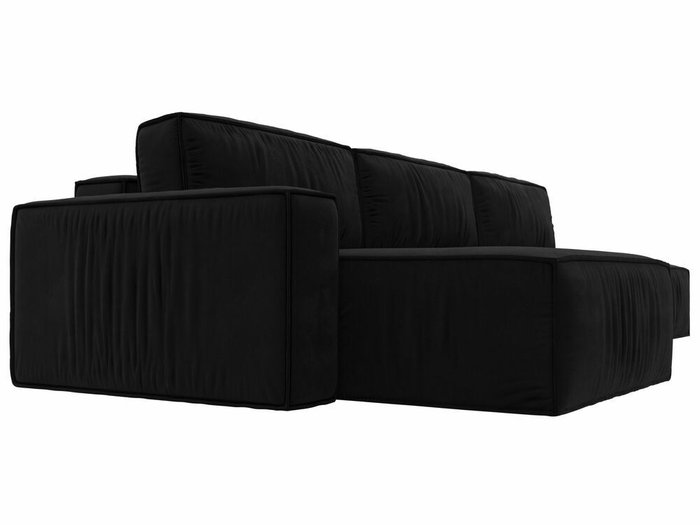 Угловой диван-кровать Прага модерн лонг черного цвета левый угол - лучшие Угловые диваны в INMYROOM
