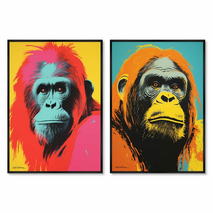 Набор из двух репродукций картин Vibe collection, Orang Utan, 2024г.