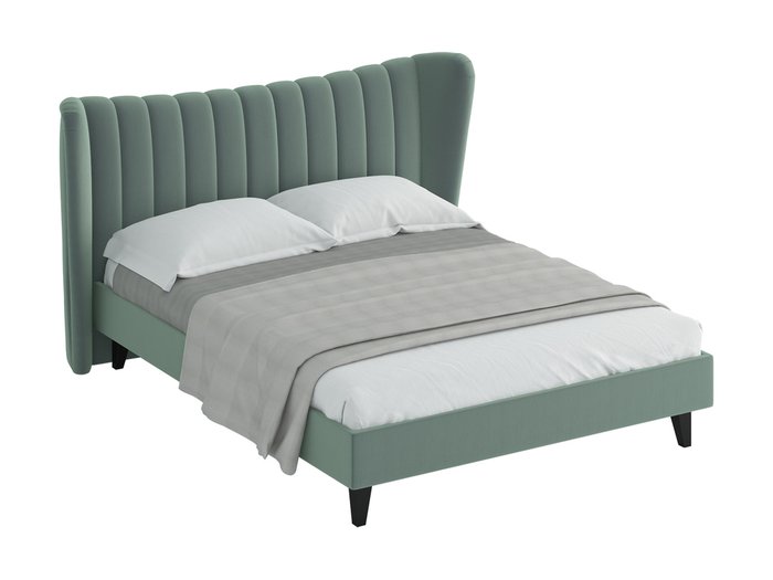 Кровать Queen Agata серо-зеленого цвета 160х200 