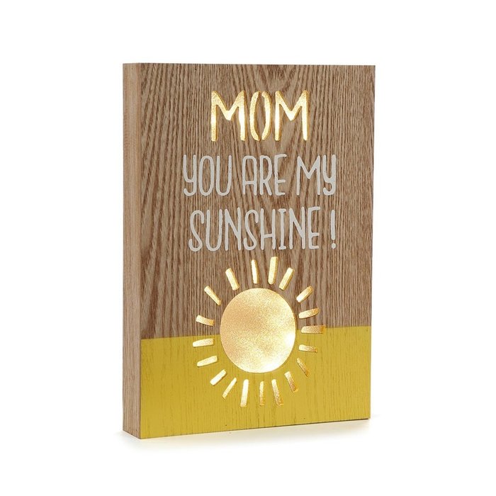 Лайтбокс Mom sunshine из дерева с подсветкой