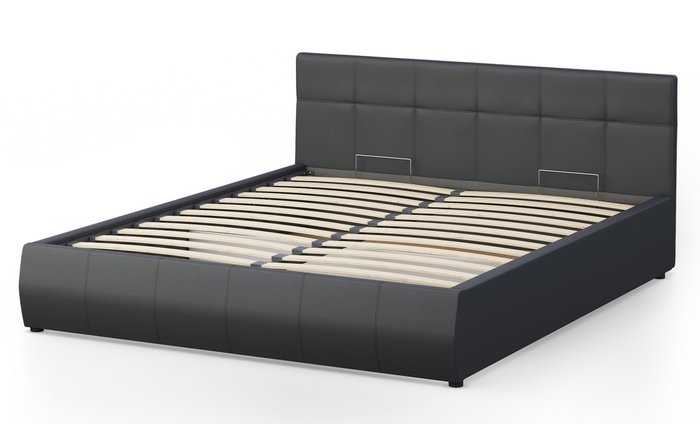 Кровать Венера-1 180х200 черного цвета с подъемным механизмом (экокожа) - купить Кровати для спальни по цене 24384.0