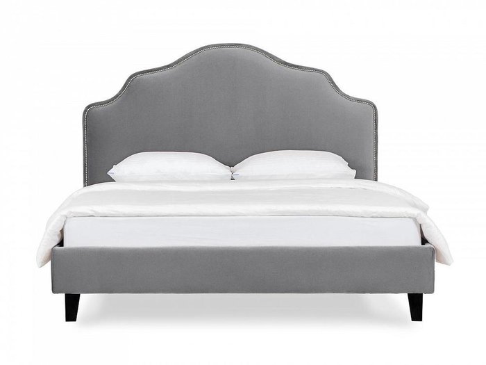 Кровать Queen II Victoria L 160х200 серого цвета с ножками черного - купить Кровати для спальни по цене 56810.0